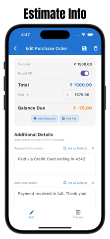 Invoices, Quotes & Estimates Screenshot 5 of 6