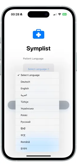 Screenshot von SympList auf dem iPhone 2