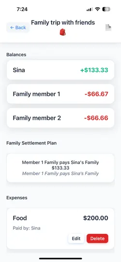 Screenshot von Splitzy - Fair Cost auf dem iPhone 5