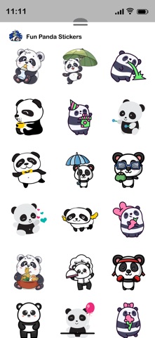 Fun Panda Stickers iPhone screenshot