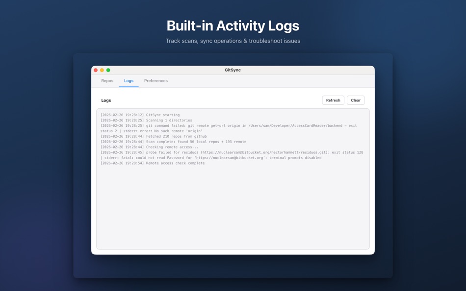 #1. GitSync Lite (macOS) 由: ssntpl.com