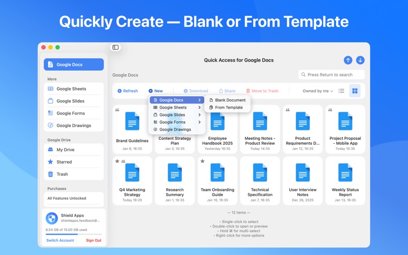 Quick Access for Google Docs app screenshot 2