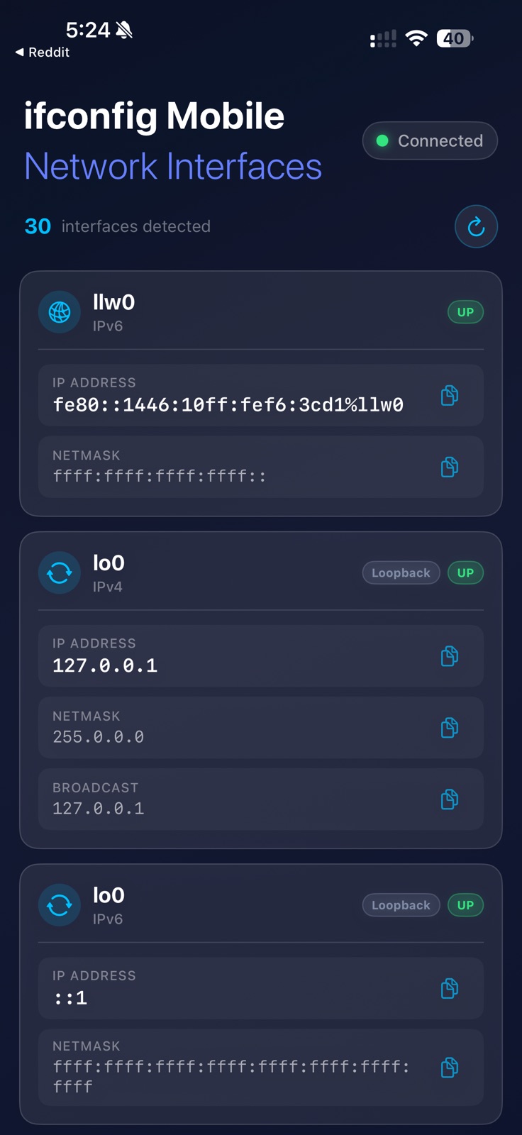 ifconfig Mobile: Network Info iphone screenshot 3