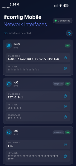 ifconfig Mobile: Network Info Screenshot 3 of 5