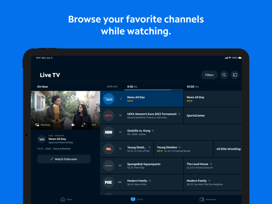 Spectrum TV iPad screenshot 4 - Entertainment app
