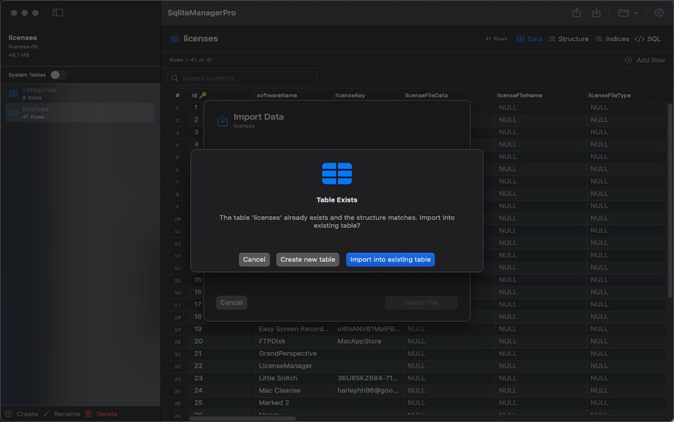 #7. SqliteManagerPro (macOS) 게시자: Klaus Mack