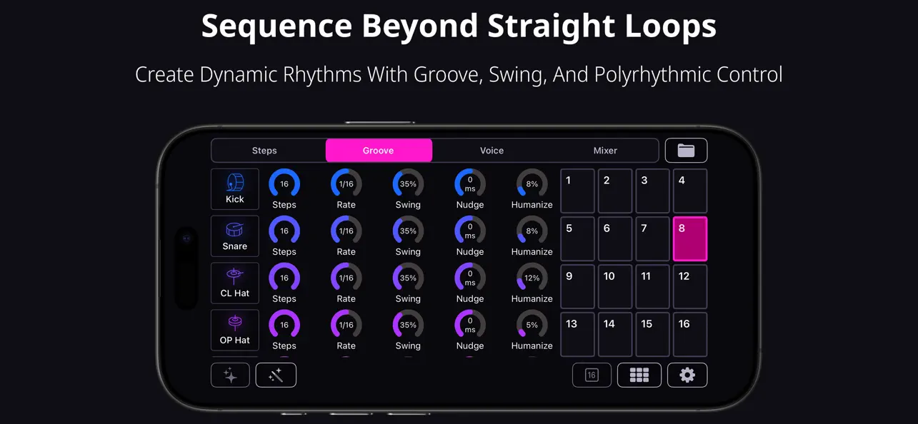 #2. BreakBud Break Beat Drum Synth (iOS) โดย: Cem Olcay