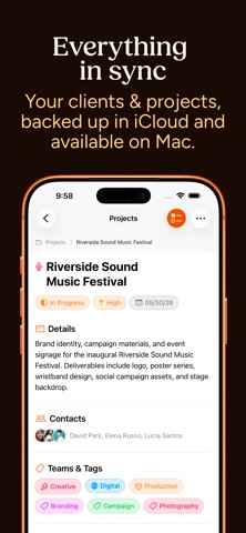 Clients – Contacts & Projects screenshot