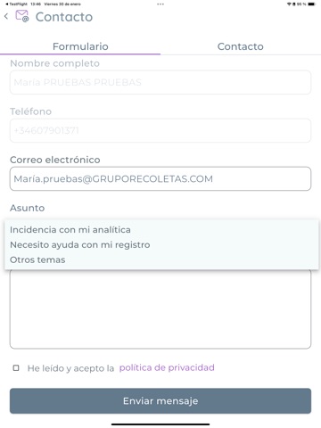 Recoletas Salud iPad screenshot 10