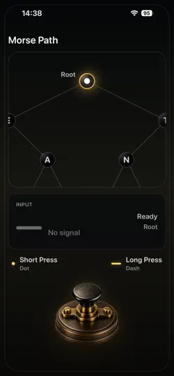 Captura de pantalla de Morse Path en iPhone 3