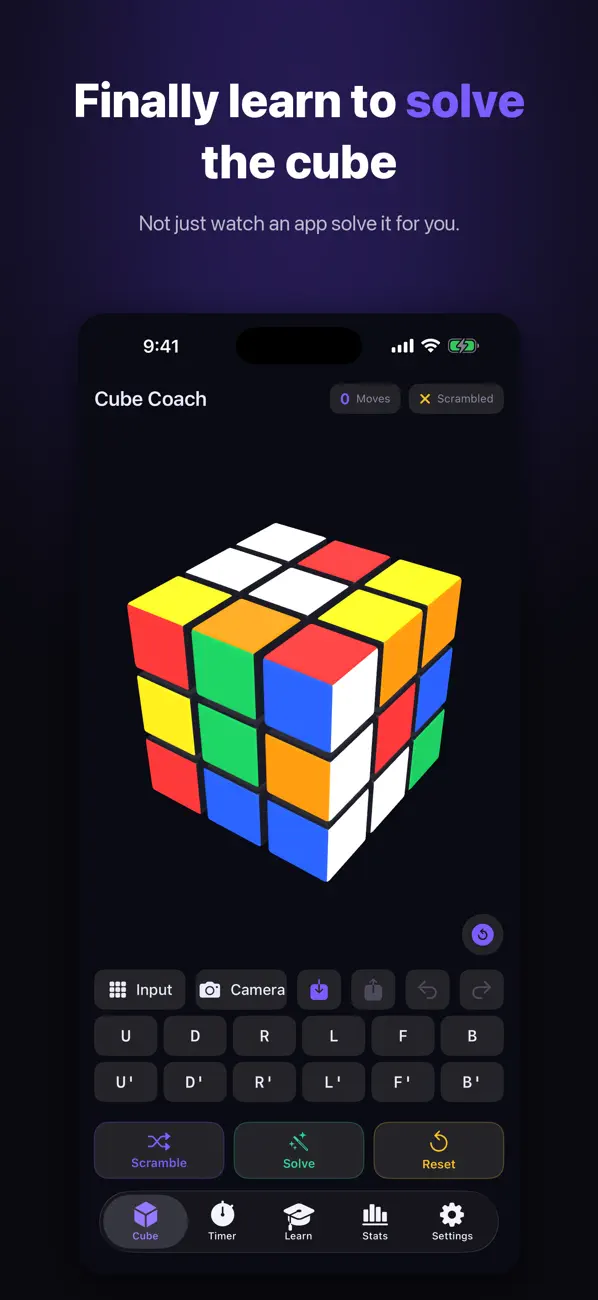 Screenshot #1 pour Cube Coach: 3x3 Solver & Timer