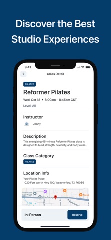 Your Pilates Place iPhone screenshot