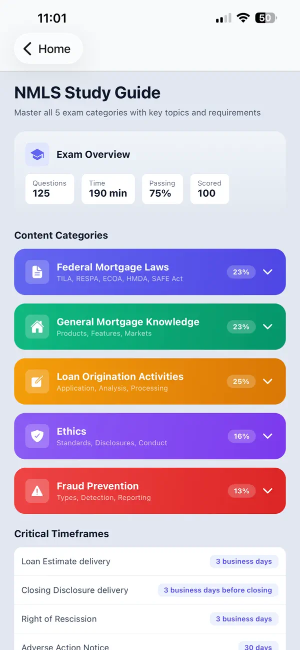 Screenshot #2 pour NMLS Flashcards