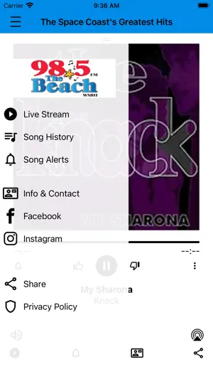 98.5 The Beach WSBH screenshot 2