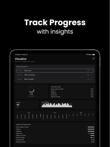 Habit Tracker - Elevate iPad screenshot