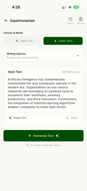 SuperHumanizer: AI Humanizer screenshot 3