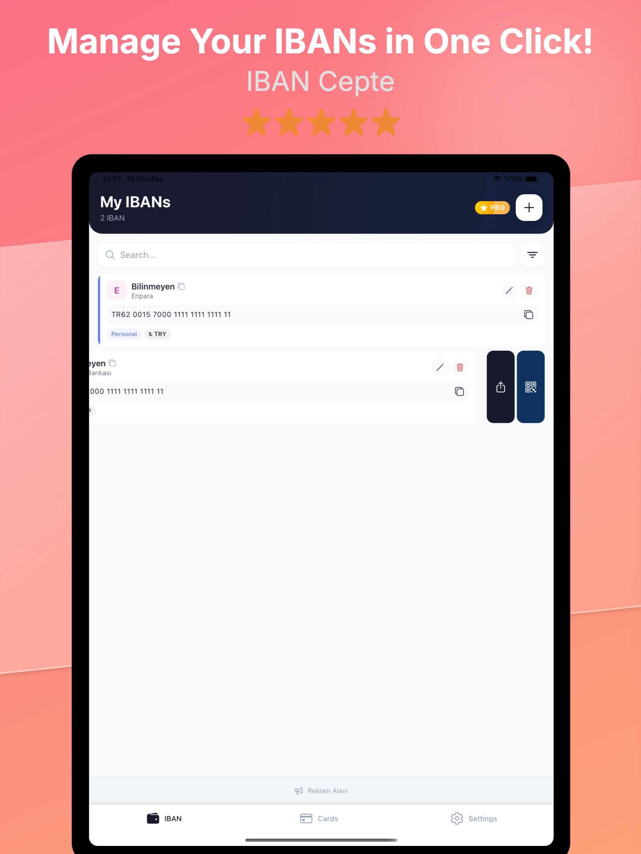 IBAN Cepte – Easy IBAN Manager screenshot 5