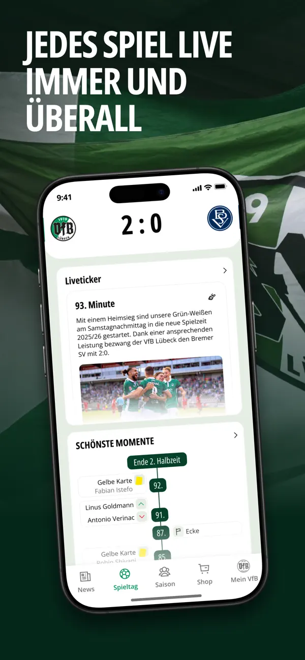 Screenshot #1 pour VfB Lübeck - offizielle App