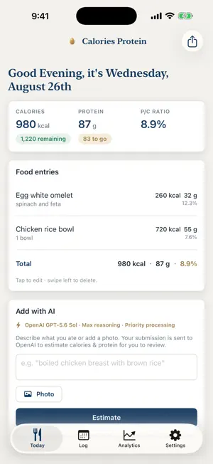 Calories Protein screenshot 1
