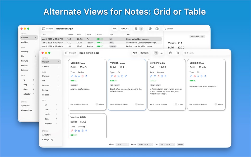 #4. AppNotes - Developer Logs (macOS) 게시자: FBotLogic Solutions Inc
