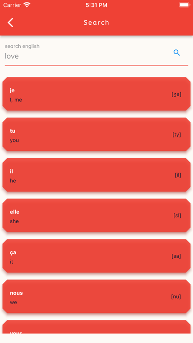 Learn French Vocabulary! Screenshot