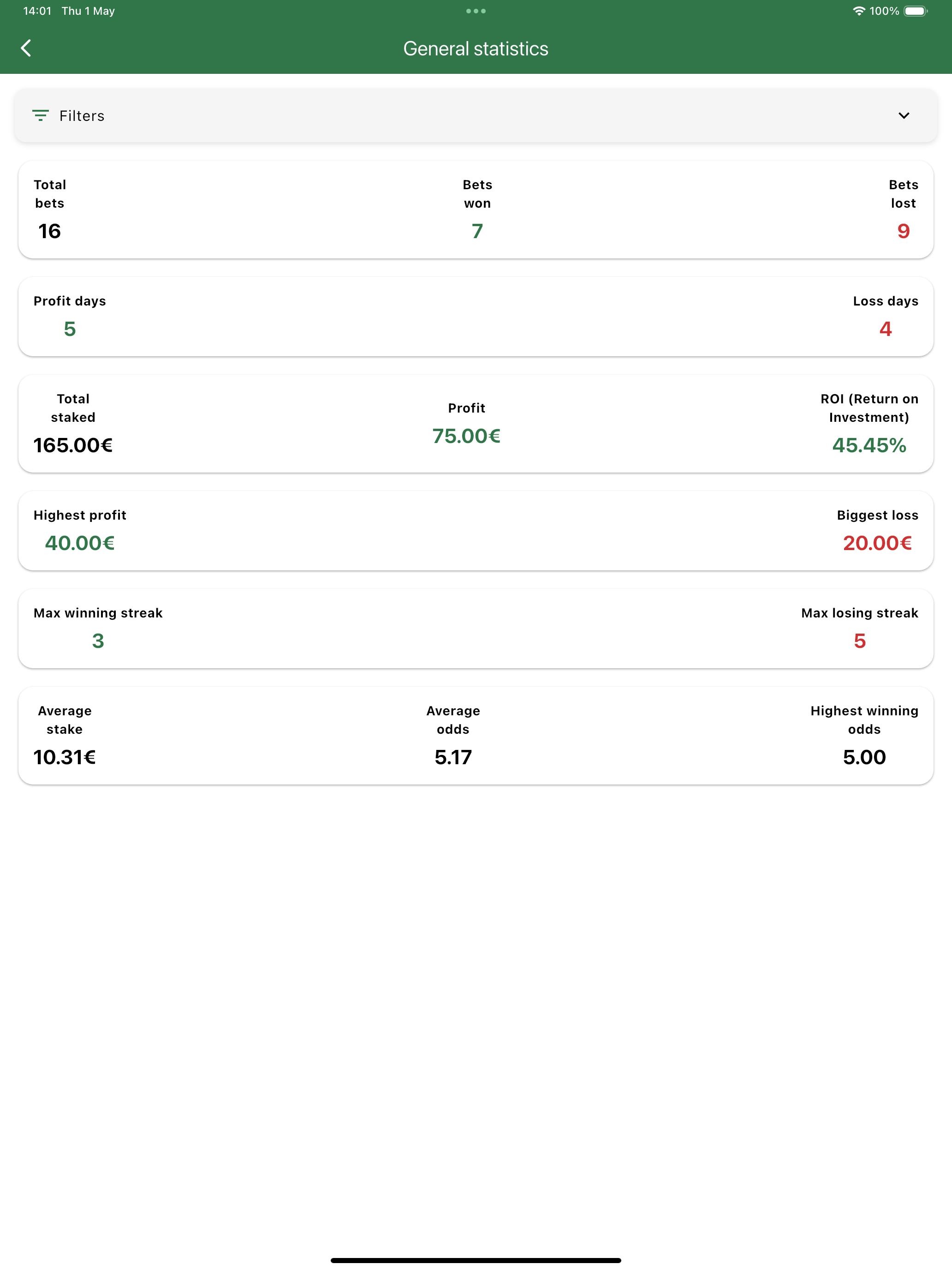 Bet Tracking screenshot 14