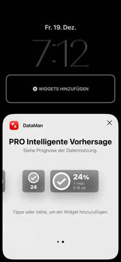 Screenshot von DataMan - Data Usage Widget auf dem iPhone 3