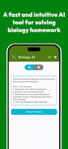 Biology Homework Helper AI iPhone screenshot
