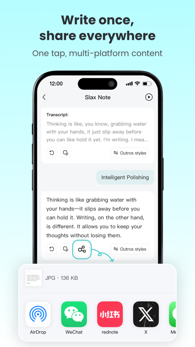 Slax Note Transcribe Voice Pen iPhone screenshot 3 - Productivity app