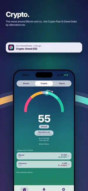 Fear & Greed Index Monitor screenshot 2