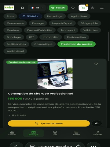 RACE SENEGAL iPad screenshot