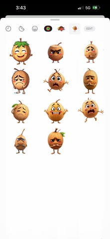 Nervous Coconut Stickers screenshot