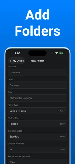 Capture d'écran de Syncthing Monitor sur iPhone 5