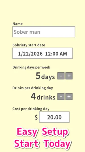Sober Man: Quit Drinking Timer screenshot 3