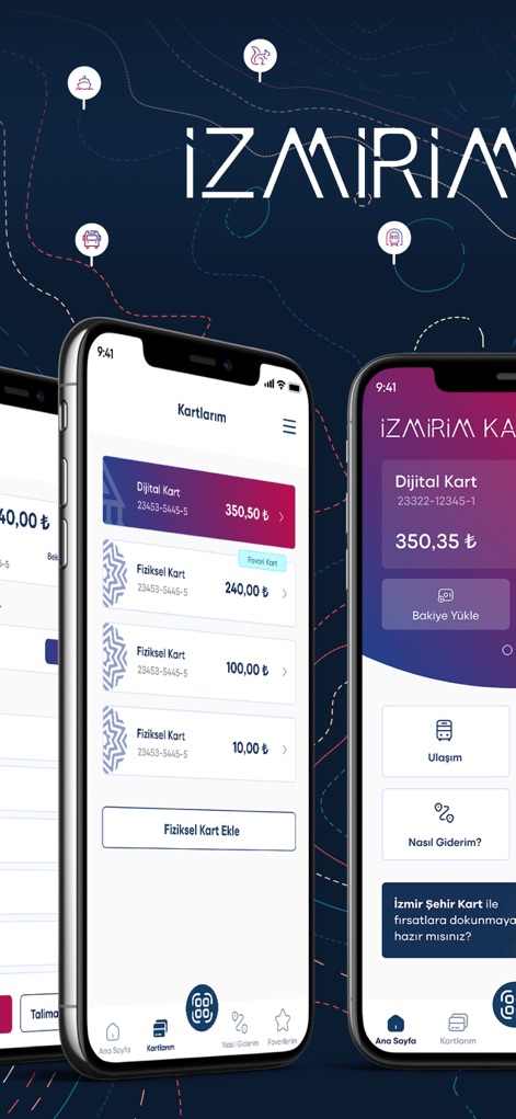 İzmirim Kart - Dijital Kart - See how İzmirim Kart - Dijital Kart allows users to manage multiple digital cards and easily view balances for both physical and digital cards.
