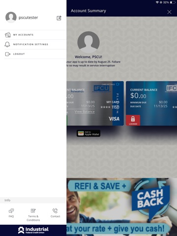 IFCU Credit Card iPad screenshot