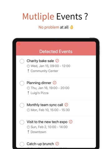 Text 2 Calendar iPad screenshot
