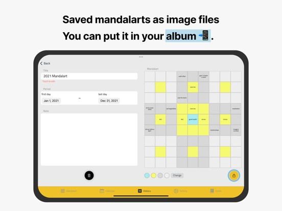 Mandal-Act : goal management iPad screenshot