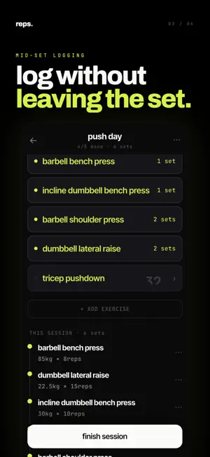 reps - Push Pull Legs Log screenshot 3