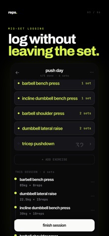 reps - Push Pull Legs Log Screenshot 3 of 6