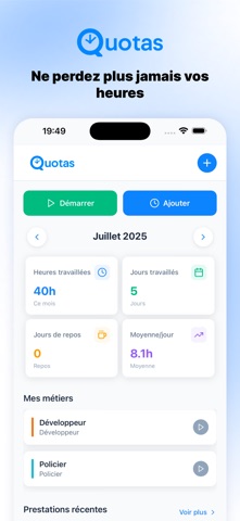 Quotas - Gestion des heures screenshot