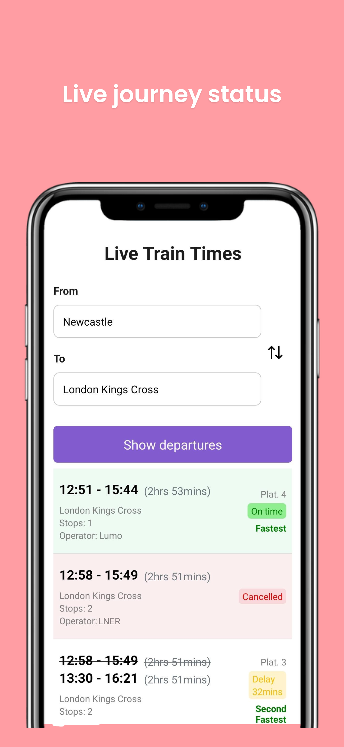 VelociGo: Live Train Times