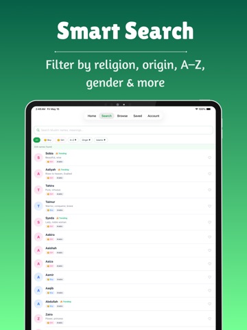 Muslim Baby Name - Boy & Girl iPad screenshot