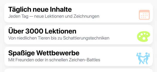 ArtWorkout - Zeichnen Lernen iPhone App Screenshot 2 – Bildung