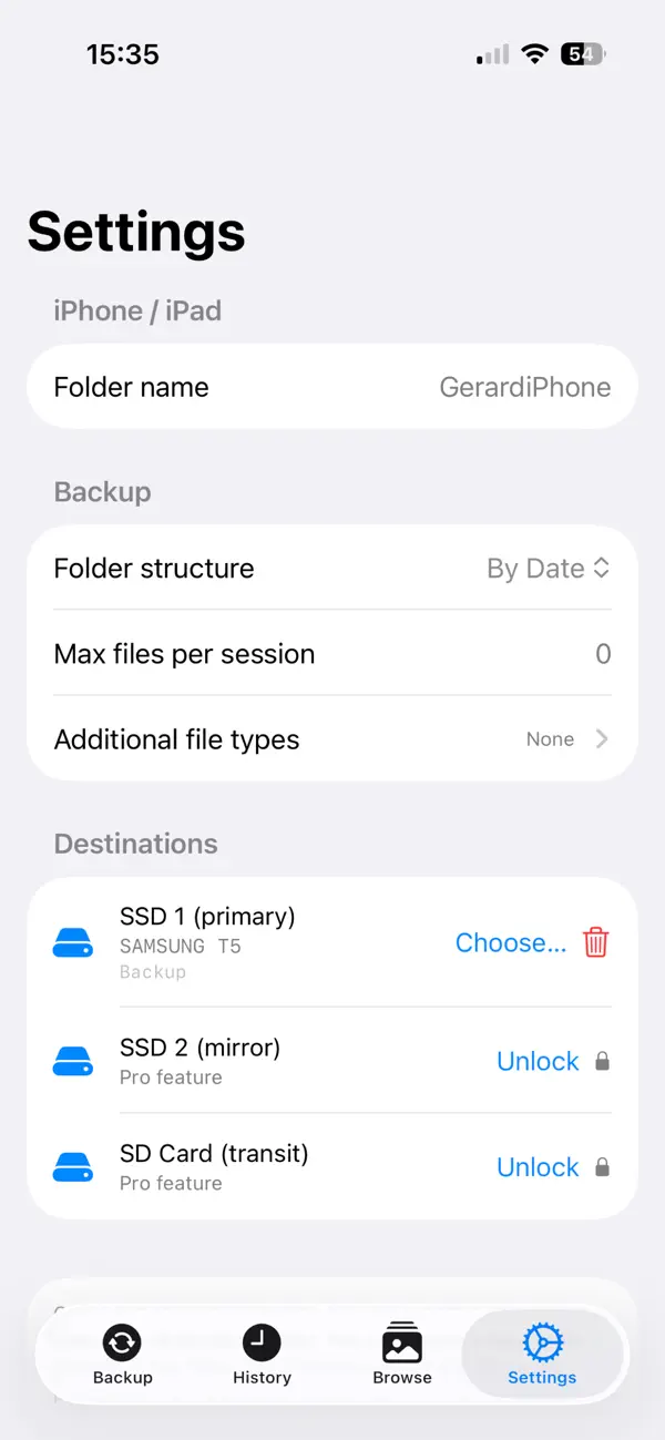 Screenshot #3 pour PhotoVideoBackup: SSD Transfer