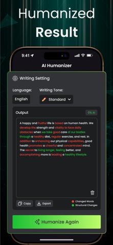 AI Text Humanizer, Paraphraser Screenshot 3 of 6