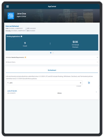New York Life AppCentral iPad screenshot