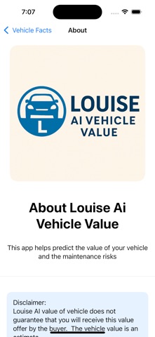 Louise Ai Vehicle Value iPhone screenshot