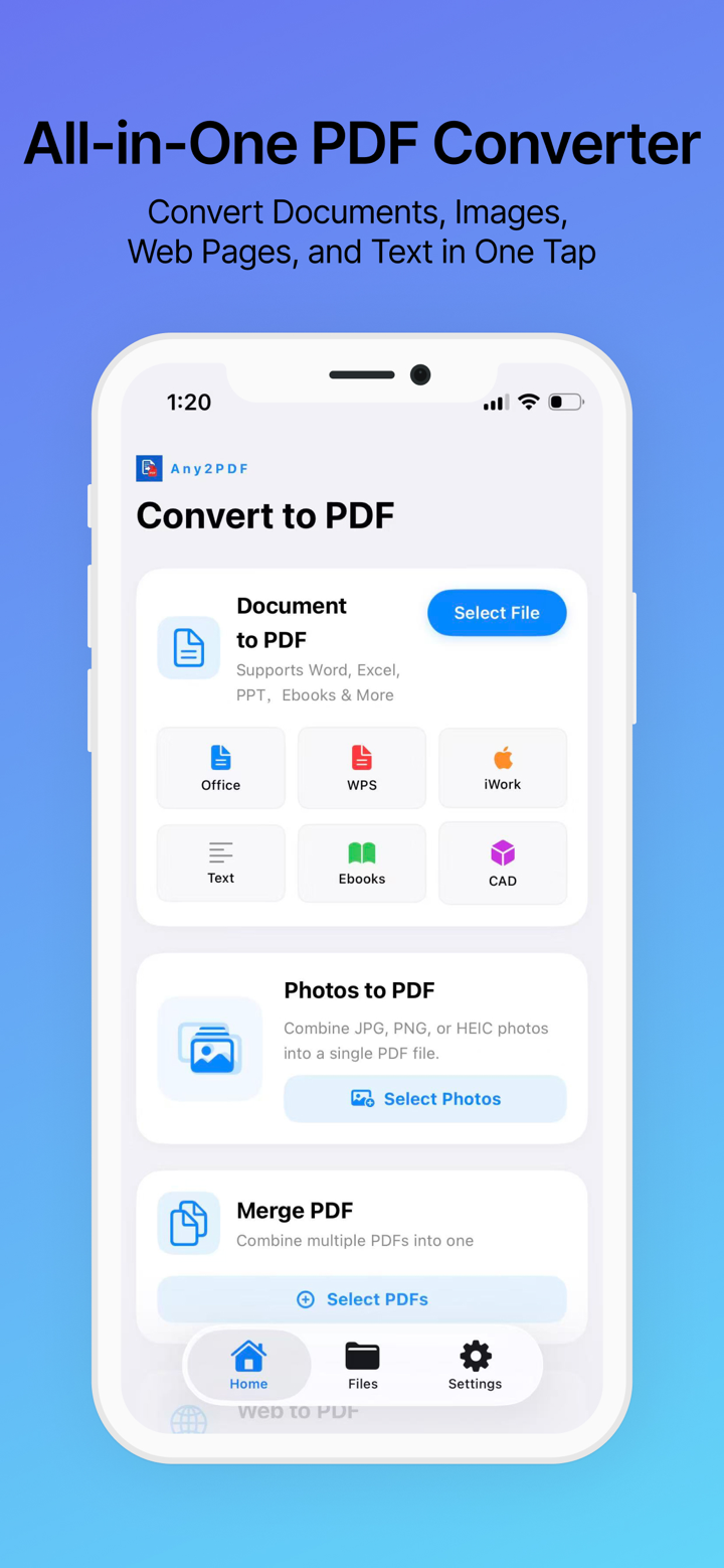 Any2PDF: PDF Converter, Viewer screenshot 1