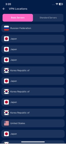 Anonymizer VPN screenshot